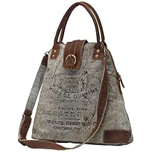 Myra Bag Upcycled Gerster Shoulder Bag - Measures 16 inches wide by 15 inches high by 6 inches deep - Runs Large