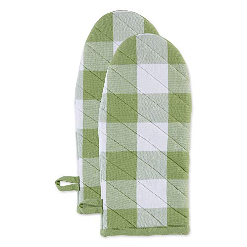 Dii Buffalo Check Kitchen Collection, Classic Farmhouse Kitchen Set, Oven Mitt, Antique Green, 2 Piece #TOP13