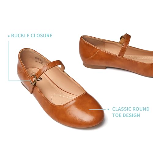 Image of Rekayla Flats for Women Mary Jane Shoes Women Round Toe Ballet Flats with Buckle Strap Comfortable Dress Shoes for Work Casual Daily Wear