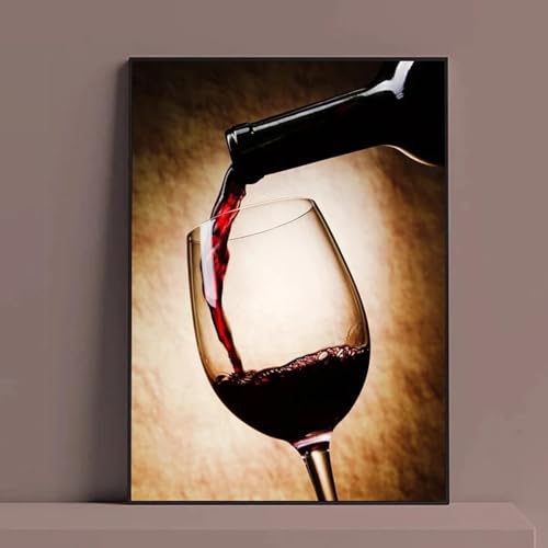 Art moderne verre de vin rouge toile peinture imprime affiches pour deco murale cuisine