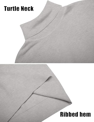 Pull à col roulé homme gris clair COOFANDY idéal pour le bureau