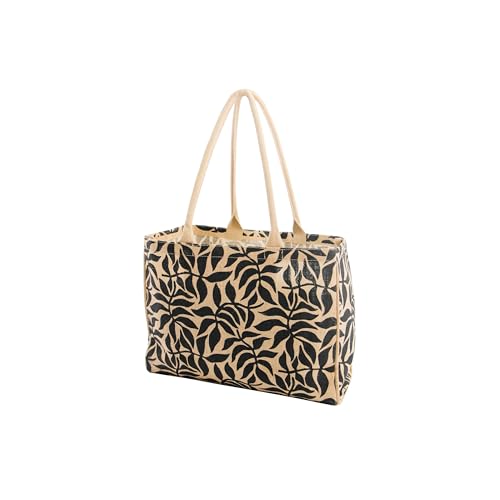 Image of KAF Home Jute Market Tote Bag with Handles (Leaves)