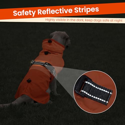 BRKURLEG Dog Raincoat, Waterproof Rain Jacket with Hood, Orange, XXXL by BRKURLEG - Used condition - Image 7