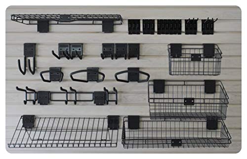 HandiWall Intermediate Accessory Kit with 33 Baskets Shelves and Hooks for Garage Slatwall Panels