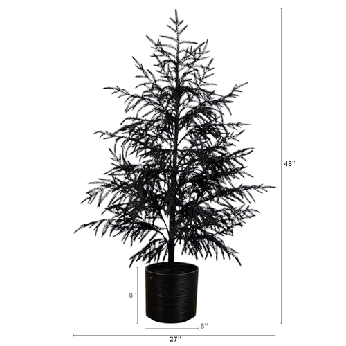 Nearly Natural 4ft. Artificial Halloween Real Touch Black Norfolk Pine Christmas Tree by Nearly Natural - Used condition - Image 2