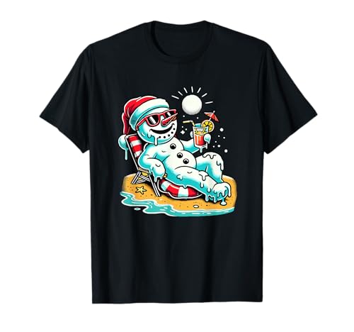 Noël Bonhomme de neige fondant Été Buvant T-Shirt