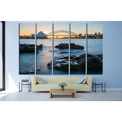 Toile Opéra de Sydney coucher de soleil pour décoration salon moderne