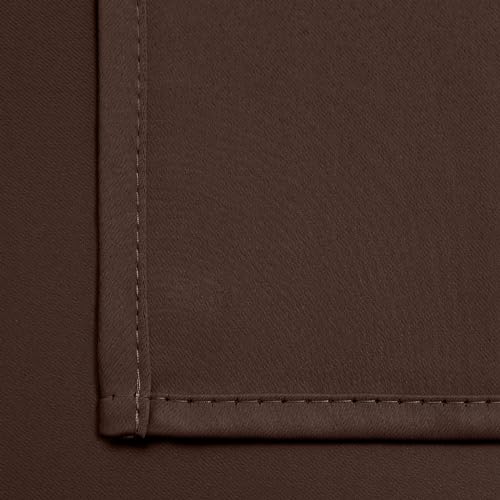 Yakamok Blackout Curtains Room Darkening Thermal Insulated Window Panels,Solid Grommet Top Drapes for Bedroom/Living Room(52Wx72L, Chocolate Brown, 2 Panels)