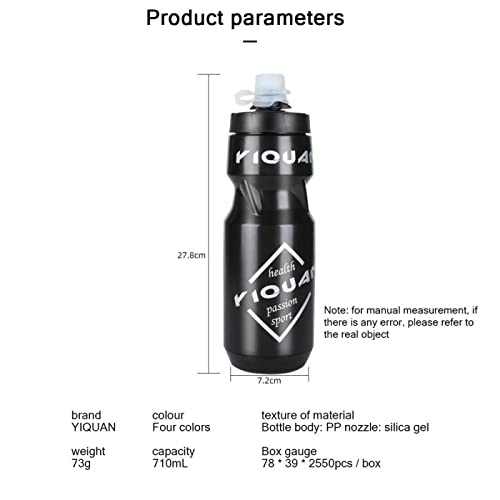 ウォーターボトル 自転車用ボトル 710ml BPAフリー 給水口