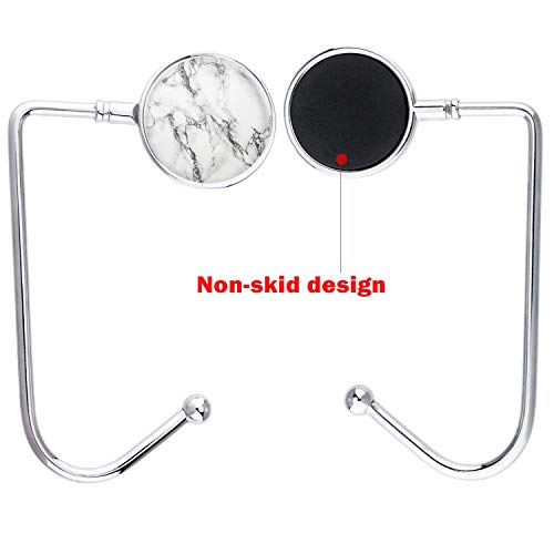 Purse Hook Hanger, Purse Table Hook Holder Bag Hanger, Handbag Storage Decor Table Hook For Women (White+Black Marble Hook) #TOP2
