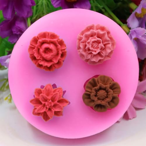 Molde de silicona para fondant diseño floral reutilizable miniatura 6