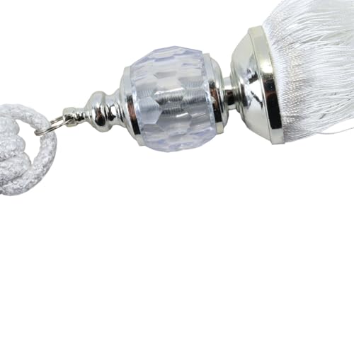Voyoo Embrasses de Rideaux à Pampilles en Cristal 2 pièces adaptées aux Rideaux Transparents, aux Rideaux Standard, aux Rideaux Plus Lourds (Blanc) – vue 5