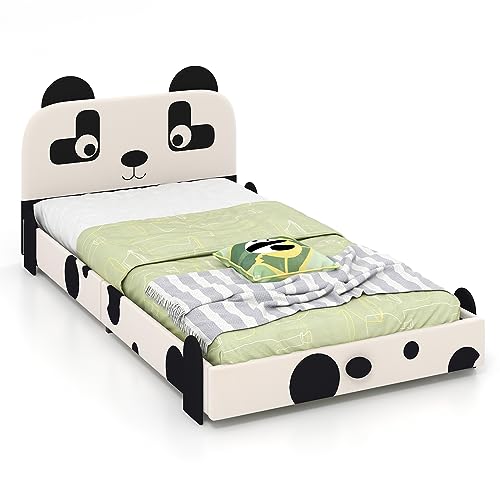 HONEY-JOY-Twin-Bed-Frames-for-Kids-Toddler-Wooden-Twin-Bed-Platform-with-Headboard-Slat-Base-No-Box-Spring-Needed-Children-Bedroom-Furniture-for-Boys-Girls-Fits-Standard-Twin-Mattress-Panda HONEY JOY Twin Bed Frames for Kids Toddler Wooden Twin Bed Platform with Headboard Slat Base No Box Spring Needed Children Bedroom Furniture for Boys Girls Fits Standard Twin Mattress Panda
