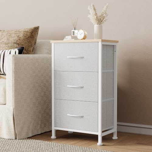 DUMOS 3 Drawer Nightstand for Bedroom, Small Night Stand Chest of Drawers by DUMOS - Used condition - Image 7