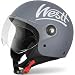 WESTT Classic Casco Moto jet con visiera Casco scooter uomo donna casco Vespa...