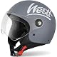 Jethelm Retro Westt Motorradhelm mit Visier ECE 22.06