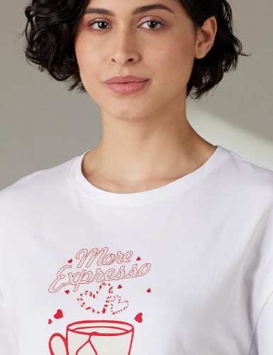 Image of Amazon Brand - Symbol Women's Cotton Oversized Fit T-Shirt and Shorts Night Suit | Two Piece Set (Available in Plus Size)