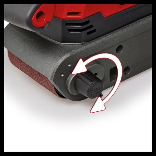Bild 4 - Einhell Bandschleifer TE-BS 850 E (850 W, 400 m/min Schleifbandgeschwindigkeit, Bandlauf-Feinjustierung, Staubabsaugung, auch für stationären Einsatz, inkl. Zubehör)