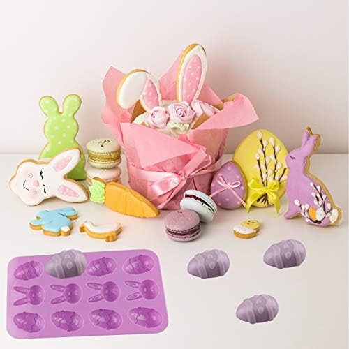 1 PC Silicone Bunny Egg Mould, Candy Cookie Mould Rabbit Egg Mould Silicone Cake Pastry Moulds Handmade Soap Mold Egg Chocolate Mold Rabbit Baking Mold for Jelly Ice Cube Cake Decorating