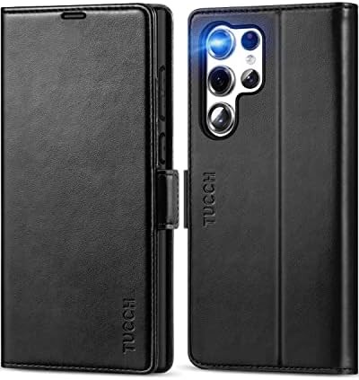 TUCCH Case for Galaxy S23 Ultra (6.8") 2023 5G, Magnetic PU Leather Wallet Case with[Shockproof TPU][RFID Blocking][Card Holder][Kickstand], Flip Case Compatible with Galaxy S23 Ultra, Lake Blue