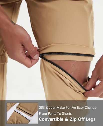 Men's Convertible Hiking Pants Zip Off Quick Dry Lightweight Safari Travel Camping Fishing Cargo Outdoor Pants3