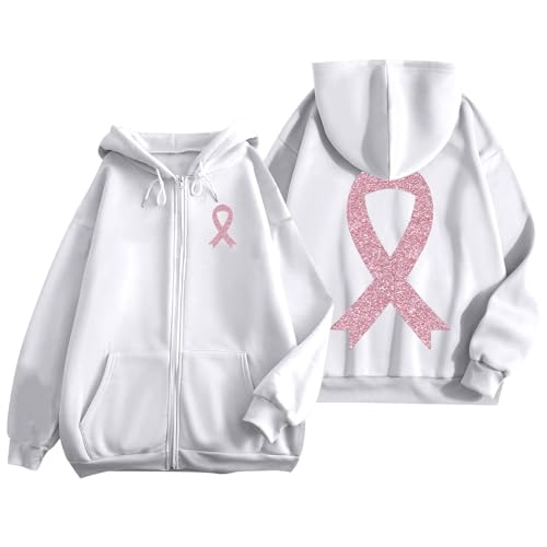Sweat à capuche imprimé cancer du sein pour homme vêtement sensibilisation