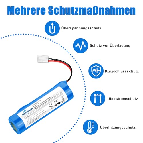 KUNLUN 3,7V 3500mAh Ersatzakku für Fensterreiniger, Li-Ion Ersatzakku für Leifheit Dry&Clean 51000 51002, 51113, 51114 Fenstersauger