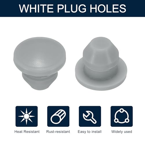 Image of uxcell 10pcs Hole Plug 3 /16 Inch (5.3mm) Button Plugs Fit for 4.5mm Hole, Snap in Locking Hole Tube Plug Gel Tube Waterproof Plug Tube Plug, Grey