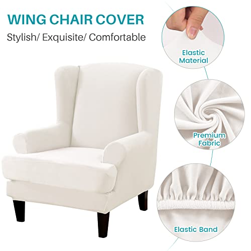 MIFXIN Two-Piece Velvet Wingback Chair Slipcovers #TOP21