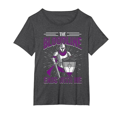 THE Bloodline Ends with ME Funny Asexual Medieval Ace Flag T-Shirt, Women's Plus, Dark Heather Grey, 5X