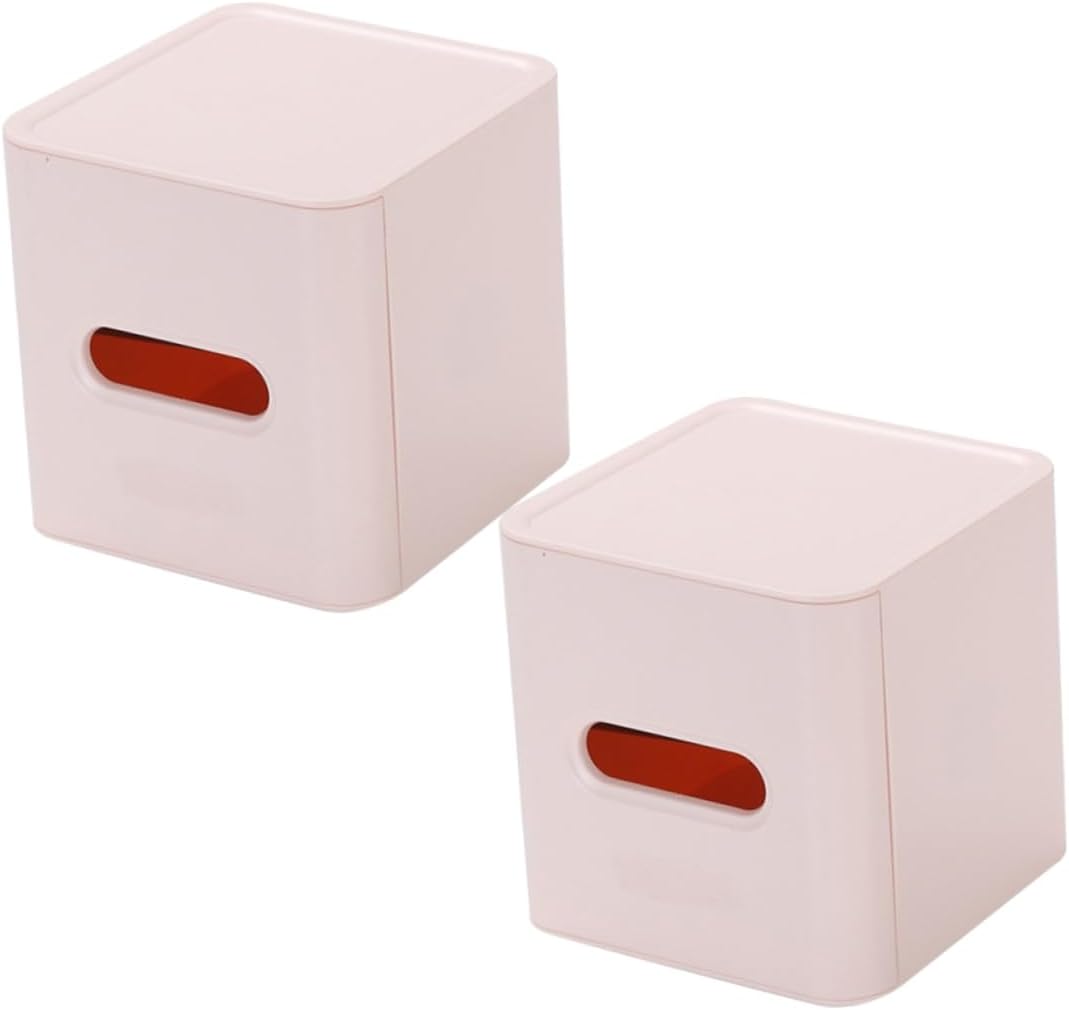2pcs Creative Minimalist Tissue Box Cover Square Toilet Holder for Bathroom Office and Home Decor Plastic Design Elegant