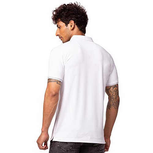 Image of Spykar Men's Slim Fit Polo Neck Half Sleeve Solid Casual T-Shirt