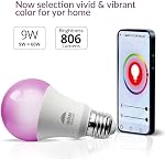 WBM Intelligent E26 Ampoule à lumière à LED intelligente, Ampoule de sel à LED variable 7 Watt Intérieur Himalayan Bulbe de sel rose 4 Nombre (paquet de 1)