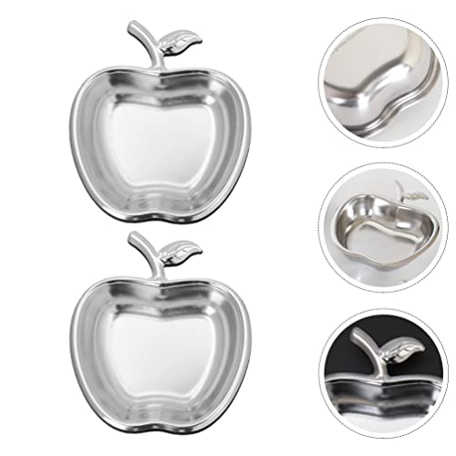 Besportble 2Pcs Dipping Sauce Dish Stainless Steel Apple Shaped Ramekin Sushi Dipping Bowl Melamine Small Sauce Bowl Vinegar Soy Seasoning Dishes #TOP2
