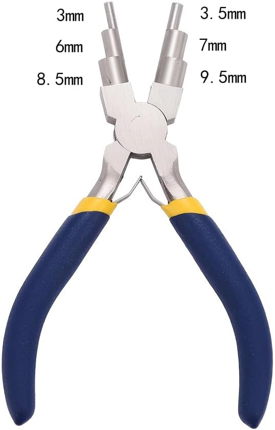 6 in 1 Jewelry Making Pliers, Wire Looping Forming Tool with Non-Slip Comfort Grip, Compatible for 3mm to 9.5mm Loops Jump Rings DIY Craft