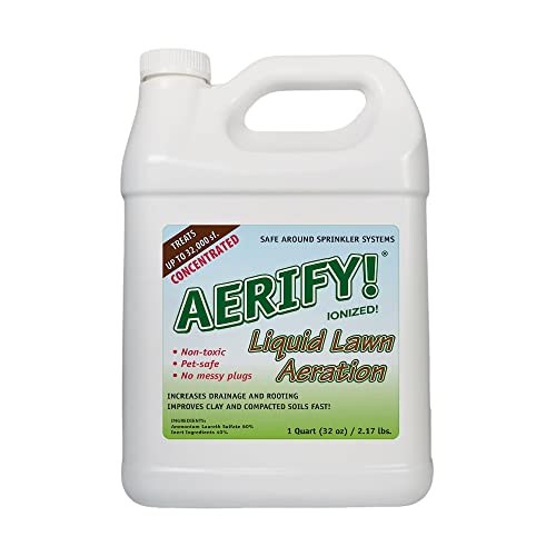 Nature’s Lawn & Garden – Aerify! – Natural Liquid Soil Aerator & Soil Conditioner For Lawn, Garden, House Plants – No Mess – Penetrates Up To Twice As Deep As Mechanical Aeration – Non-Toxic, Pet-Safe - 1 Qt #TOP26