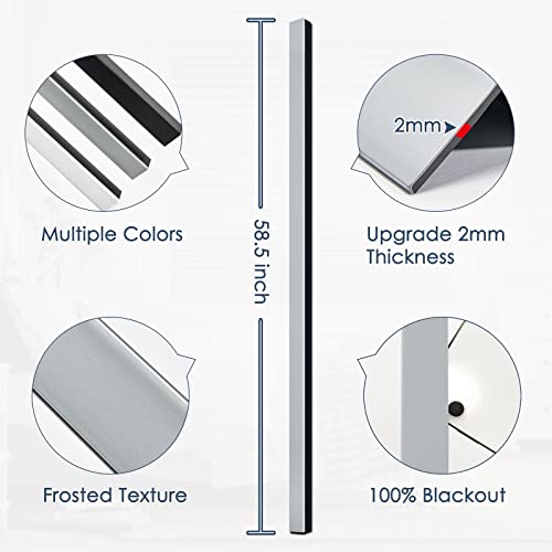 Keego Pvc Light Blockers 100% Blackout For Window Shades & Blinds Side Tracks For Blackout Shades Light Blocking Strips Perfect For Bedroom Nursery (White, 58.5", 2Pcs) #TOP4