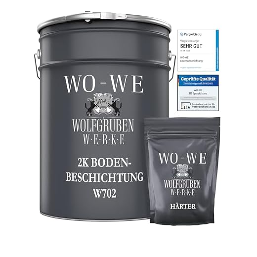 WO-WE 2K Epoxidharz Garagenfarbe Bodenbeschichtung W702 Anthrazit-Grau RAL 7016-2,5Kg
