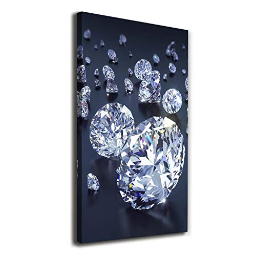 Tirages sur toile Tulup 60x120 - Tableau de décoration murale moderne motif diamants blanc