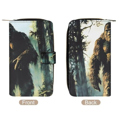 Bigfoot In The Woods Long Wallet for Women Men Purses Coin Pouch Credit Card Holder Organizer3