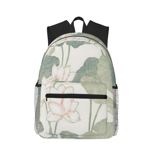 Sac à dos de voyage double épaule grand volume noir à motif floral pour ordinateur