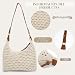 Imagen de EVEOUT Bolso Bandolera de Ganchillo para Mujer Boho Bolso de Hombro Tejido de Nylon con Dos Correas para Playa Vacaciones Verano Diario