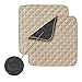 Non-Slip Absorbent Washable Incontinence Pad underpad Seat 4-Layer Design Chair Absorbent Pads Protection - for Seniors, Adult, Children, or Pet Underpad Protection - Set of 2 (Beige)