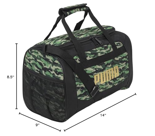 PUMA Kids' Transformation 14" Youth Duffel Bag, Green/Black, OS