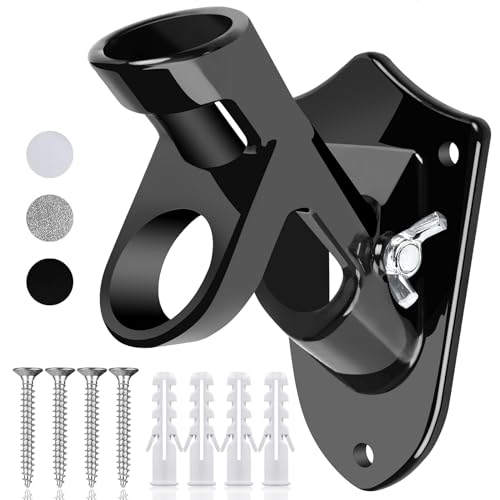 HOOPLE Flag Pole Holder, Flag Bracket, Two-Position Flag Holder Mounting Bracket for Outside House, Cast Aluminum Flag Pole Mount Rust Free Coated, All Weather Display 1" Inner Diameter