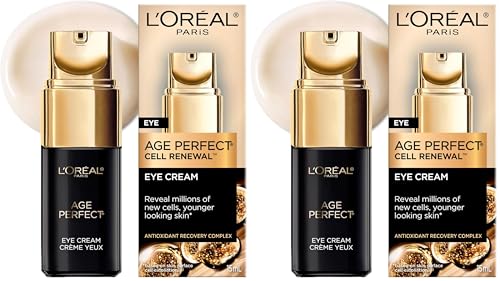 L'Oreal Paris Age Perfect Cell Renewal Anti-Aging Eye Cream,For Dark Circles & Puffiness 0.5 Fl oz,(Pack of 2)