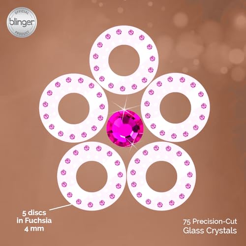 blinger Pacote de refil de cristal | 5 discos - 75 cristais de vidro de corte preciso | Ferramenta d