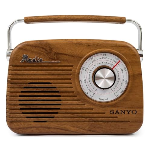 Radio Portátil Grande Sanyo KS137M Retro con Bluetooth, USB y TF