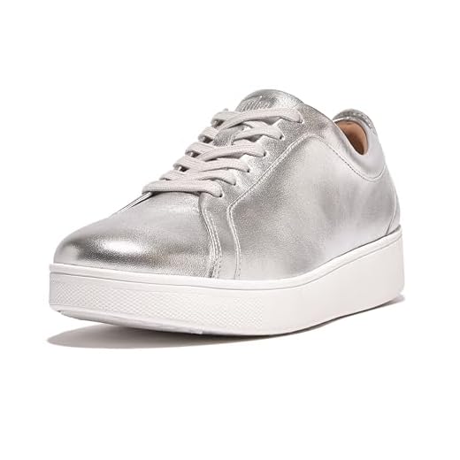 FitFlop Women's Rally Sneakers, Silver 2, 9 M US