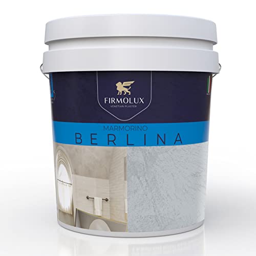 FirmoLux Marmorino Berlina Authentic Venetian Plaster | Smooth Plaster | Made in Italy from Lime & Marble | Gray-Blue Colors (14) | Color: BM2120-50 Silver Spring